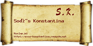 Soós Konstantina névjegykártya